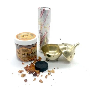 Resin Incense Burner Charcoal Combo Pack Sacral Chakra Svadhistana Sensuality - Picture 1 of 6