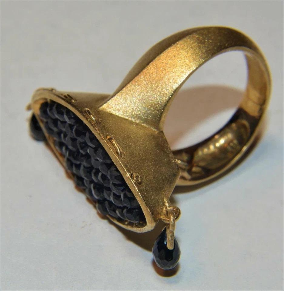 Michael Valitutti Gemme En Vogue Oro Opaco Sterling Spinello Abaco Dangl Anello - Immagine 1 di 4