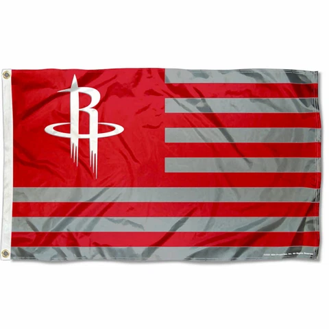 Houston Rockets Patriotic Americana Logo Flag Cover