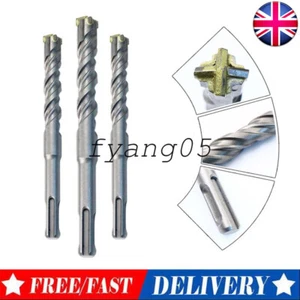 SDS-Plus Hammer Drill Bits Cross Tip 4 Cutter Turbo Tip Professional All Sizes - Picture 1 of 4
