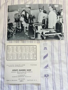 Vintage 1960’s Unused Barbershop Business Card Telephone & Photo Buffalo N Y NOS - Picture 1 of 7
