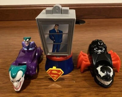 Superman Burger King DC Spinning Booth Toy + McDonald’s Joker & Venom Spider-Man - Image 1 of 3