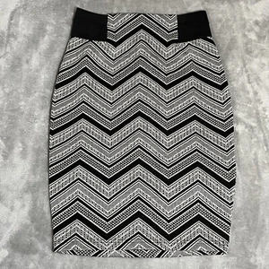Maurices Rock Damen klein schwarz weiß Chevron Bleistift Midi Pull-On modern - Bild 1 von 9