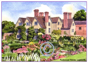 Packwood Haus & Gärten Lapworth Gemälde Künstler Druck Grusskarte 8"x 6" - Bild 1 von 1