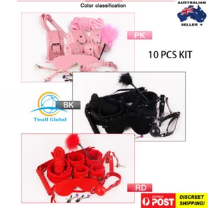 10 Pcs/set Sex Products Erotic Toys PU Leather Bondage Fetish Adults BDSM Couple - Picture 1 of 39