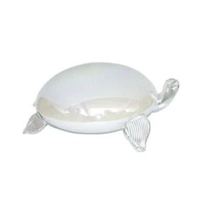 Schildkröte Josie Glas Figur Glastier Wohnidee Unterwasserwelt 23cm Weiß Pearl - Picture 1 of 1