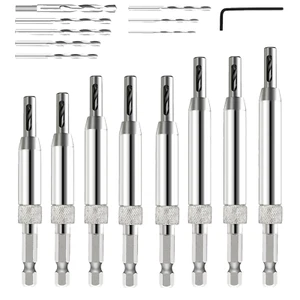 Set 17 pezzi punte VIX punte autocentranti cerniera trapano 1/4" gambo esagonale punta nucleo - Foto 1 di 7