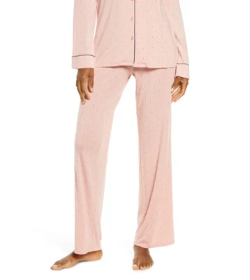 NORDSTROM Lingerie Pink Square Geo Print MOONLIGHT Jersey Stretch Pajama PANTS S - Image 1 of 3