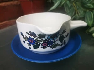 MIDWINTER JESSIE TAIT ALPINE BLUE GRAVY BOAT AND UNDERPLATE MID-CENTURY RETRO - Picture 1 of 7