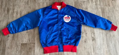 CHAQUETA DE SATÉN AZUL VINTAGE WILSON CBA CONTINENTAL BASKETBALL ASSOCIATION-GRANDE Foto 1 de 4
