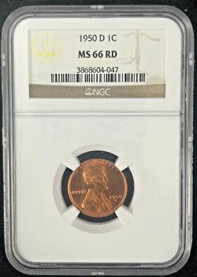 1950-D 1C Lincoln Cent NGC MS 66 RD - Image 1 of 2