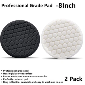 8Inch Hex Logic foam Polishing spong pads Buffing Pad Look & Loop Grade Pad 2PCS - Picture 1 of 9