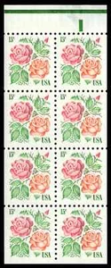 US Scott # 1737a, Roses, Booklet Pane of (8) 1978 15¢ Stamps, MNH - Picture 1 of 1