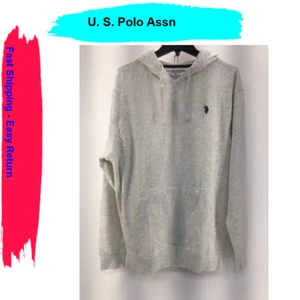 U.S. POLO ASSN Men's Solid 'FRENCH TERRY' Pullocer Hoodie, Oatmeal [M] - Picture 1 of 2