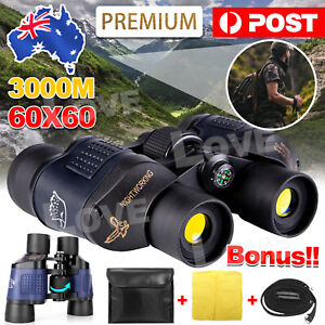 60X60 Day/Night Vision Binoculars Telescope 3000M Waterproof Outdoor Travel