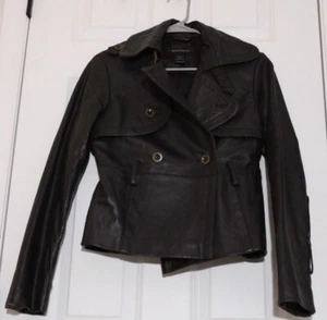 MODA INTERNATIONAL cropped leather jacket black - Picture 1 of 3