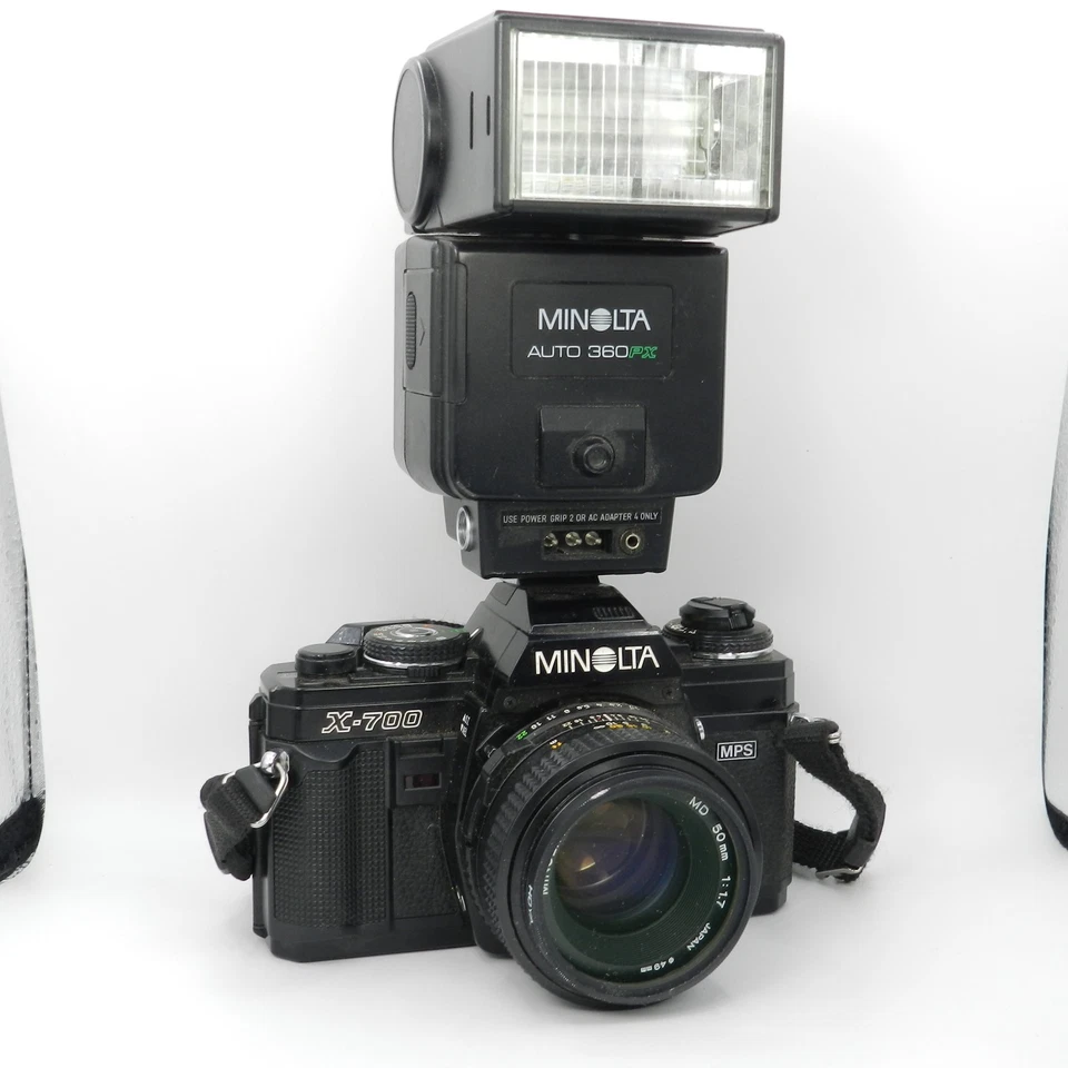 Cámara fotográfica SLR Minolta X-700 35 mm DE COLECCIÓN + Flash 360PX AUTOMÁTICO - SIN PROBAR Foto 1 de 4