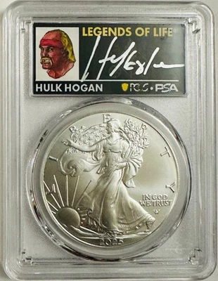 2025 American silver eagle FDOI Legens of life Hulk Hogan PCGS MS70 - Image 1 of 2