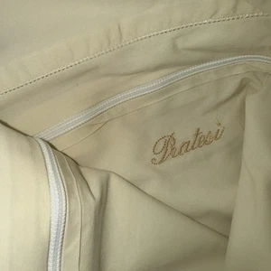 Edredón Pratesi Italia lino king ropa de cama de lujo clásico marfil - Imagen 1 de 7