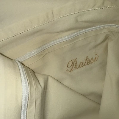 Edredón Pratesi Italia lino king ropa de cama de lujo clásico marfil Foto 1 de 4