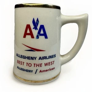 Vintage Allegheny Airlines American Airlines Kaffeebecher Gold Sammlerstück RAR - Bild 1 von 13