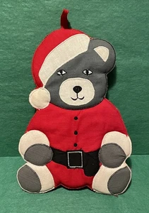 Oso de peluche vintage de Navidad de Papá Noel almohadilla caliente oso de bache - Imagen 1 de 6
