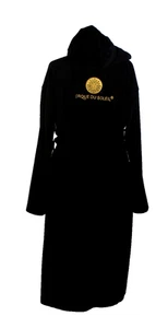 CIRQUE DU SOLEIL Hooded Black Terry Bath Robe Embroidered Logo Big Heavy - Picture 1 of 5
