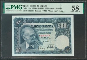 500 Pesetas. 15 de Noviembre de 1951. Serie C, última serie emitida. (Edifil 20 - Imagen 1 de 3