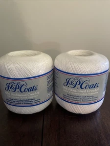 JP Coats Old Fashioned Crochet Cotton 2 Balls White 400 yds ea Size 10 #365 - Picture 1 of 5