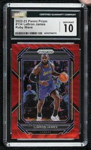 2022-23 Panini Prizm Ruby Wave Prizm LeBron James #134 CGC 10 Gem Mint - Picture 1 of 3