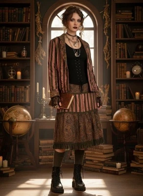 NUEVO CON ETIQUETAS Conjunto de Falda Blazer Solsticio Años 90 De Colección • Capricho Steampunk Boho Grunge Foto 1 de 4