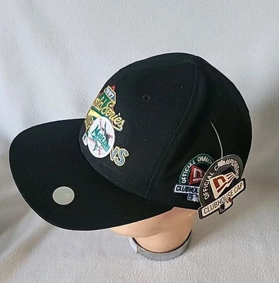 ВИНТАЖНЫЙ 90-х Florida Marlins шляпа крышка Snap назад World серии бейсбол мужской новый - Изображение 1 из 4