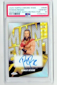 Tarjeta automática/autógrafo Roman Reigns 2025 Topps cromada evento principal PSA 10 - Imagen 1 de 1