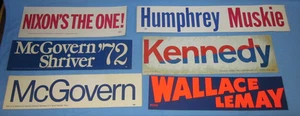 6 Vintage politische Autoaufkleber ~ Nixon, McGovern, Wallace, Humphrey, Kenne - Bild 1 von 3
