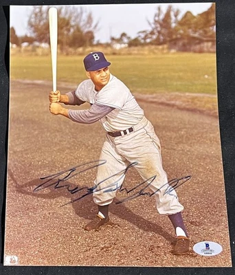 ROY CAMPANELLA FOTO ASSINADA 8X10 BAS AUTENTICADA BROOKLYN DODGERS AUTÓGRAFO! - Imagem 1 de 2
