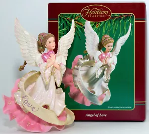 Angel of Love NEW 2003 Carlton Cards Red Heart Rose Color Ornament BEAUTIFUL - Picture 1 of 2