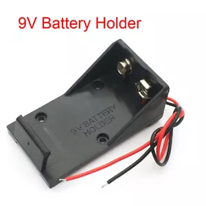 9V Battery Clip Holder 9V Battery Case Box With Wire Leads Without Lid/Switch - Picture 1 of 3
