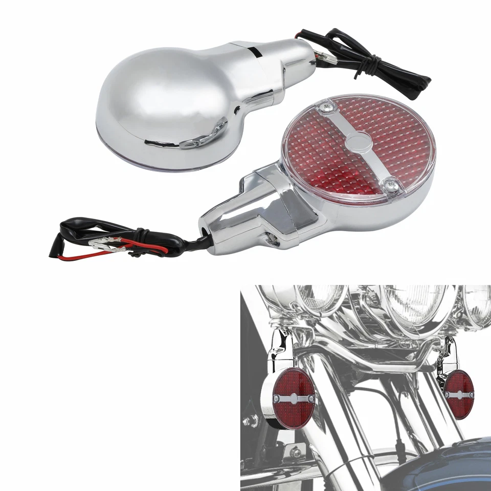 Lente roja plana con señales de giro LED para Harley Heritage Softail Classic FLSTC 1999-17 Foto 1 de 4