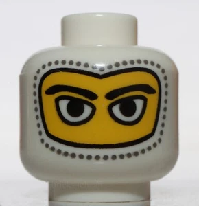 Lego Minifig Head Balaclava Eyes Hole Stitching Trim  Whites Pattern Ferrari - Picture 1 of 1