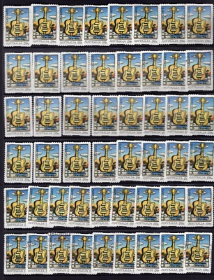 BULK LOT: 2007 Australia  BIG THINGS GOLDEN GUITAR TAMWORTH NSW x 50 Used Stamps - Image 1 of 2