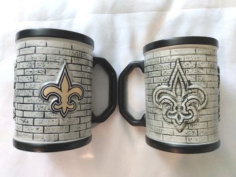 New Orleans Saints NFL 2 Boelter Brand Stone Wall Mugs  Set Of 2 In Box Cover