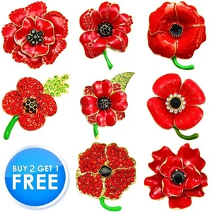 NEW RED ROSE LILY TULIP DAISY PIN BACK ENAMEL CRYSTAL BROOCH VINTAGE BADGE 2025 - Picture 1 of 96
