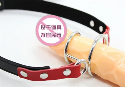 Breathable Open Mouth Gag Double O-Ring Harness Strap Oral Fixation Bondage BDSM - Image 1 of 4