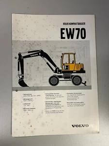 original Prospekt Volvo  Kompaktbagger EW70 mit technischen Daten - Picture 1 of 1