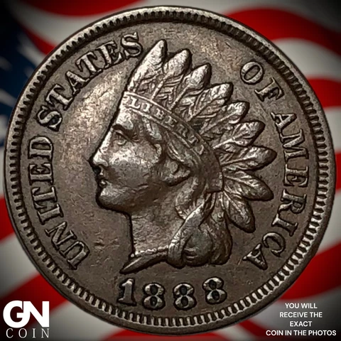 1888 Indian Head Cent Penny  Q7086 Cover