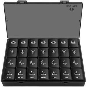 Xl Pill Organizer 4 Times A Day Large Weekly Pill Box For Travelling Portable Pi - Picture 1 of 7
