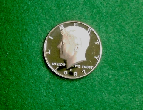 1987 -S  Kennedy Half  Dollar Proof  Clad  Deep Cameo Beauty  Free  Shipping Cover