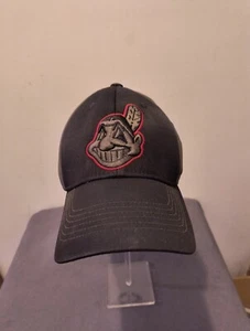 Fan Favorite Cleveland Indians Chief Wahoo Black Gray Baseball Hat Adjustable - Picture 1 of 11