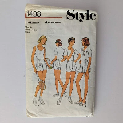 Style 1498 vintage skirt & shorts sewing pattern - Size 14 - complete - Image 1 of 3