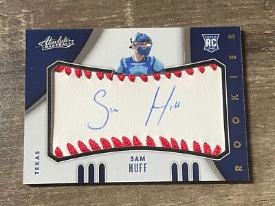 2021 Panini Absolute Rookie Baseball Material Signatures Sam Huff RC  Rangers/99 - Image 1 of 2